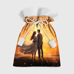 Мешок для подарков Влюбленная пара на закате, цвет: 3D-принт