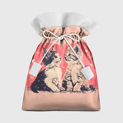 Мешок для подарков Влюбленные котята 14 февраля, цвет: 3D-принт