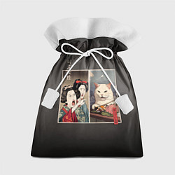 Подарочный мешок Кот - мем в японской стилистике
