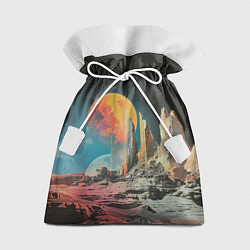 Мешок для подарков Ретро космический пейзаж, цвет: 3D-принт