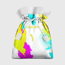 Мешок для подарков Cyberpunk 2077 краски, цвет: 3D-принт