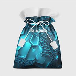 Подарочный мешок Palworld логотип на ярких синих неоновых плитах