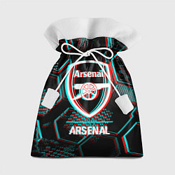 Подарочный мешок Arsenal FC в стиле glitch на темном фоне