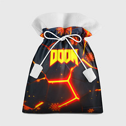 Мешок для подарков Doom плиты лого в огне, цвет: 3D-принт