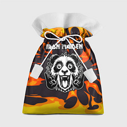 Подарочный мешок Iron Maiden рок панда и огонь