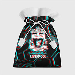 Подарочный мешок Liverpool FC в стиле glitch на темном фоне