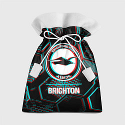 Подарочный мешок Brighton FC в стиле glitch на темном фоне