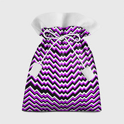 Подарочный мешок Фиолетовые и белые ломаные линии