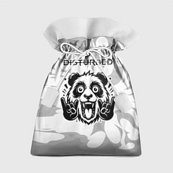 Подарочный мешок Disturbed рок панда на светлом фоне