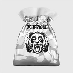 Мешок для подарков Scorpions рок панда на светлом фоне, цвет: 3D-принт