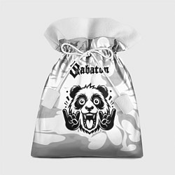 Подарочный мешок Sabaton рок панда на светлом фоне