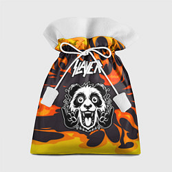 Мешок для подарков Slayer рок панда и огонь, цвет: 3D-принт