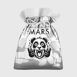 Мешок для подарков Thirty Seconds to Mars рок панда на светлом фоне, цвет: 3D-принт