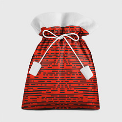 Подарочный мешок Чёрные полосы на красном фоне