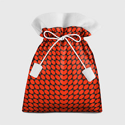Подарочный мешок Красные лепестки шестиугольники