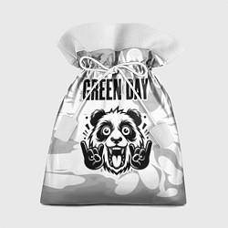 Подарочный мешок Green Day рок панда на светлом фоне