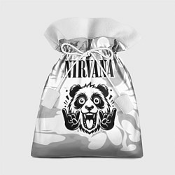 Мешок для подарков Nirvana рок панда на светлом фоне, цвет: 3D-принт