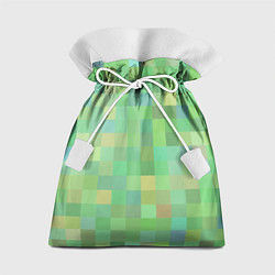 Мешок для подарков Пиксели в зеленом, цвет: 3D-принт
