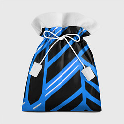 Подарочный мешок Black and white stripes on a blue background