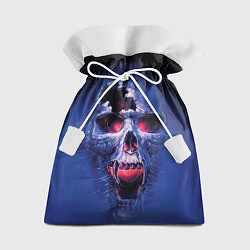 Мешок для подарков Череп разъяренный кричащий - blue skull, цвет: 3D-принт