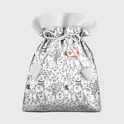Мешок для подарков Румяная киска и серые коты, цвет: 3D-принт