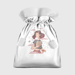 Мешок для подарков Pink dreams girl with book, цвет: 3D-принт