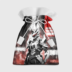 Мешок для подарков Боевой киборг в белой броне, цвет: 3D-принт