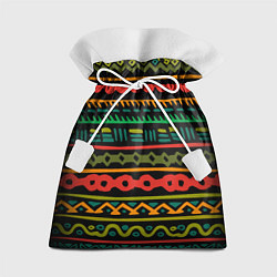 Мешок для подарков Ethnic ornament on black, цвет: 3D-принт