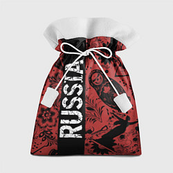 Подарочный мешок Россия на фоне матрёшек балалайки и славянских узо