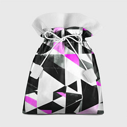 Мешок для подарков Black and pink abstraction on a white background, цвет: 3D-принт