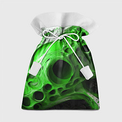 Мешок для подарков Зелёно-белая абстрактная структура, цвет: 3D-принт
