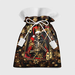Мешок для подарков Карточный король-скелет в костюме Санты, цвет: 3D-принт