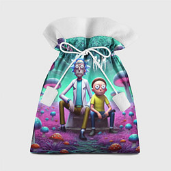Мешок для подарков Рик и Морту на сказочной грибной планете - нейроар, цвет: 3D-принт