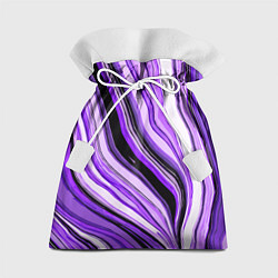 Подарочный мешок Волнистые вертикальные чёрно-фиолетовые полосы