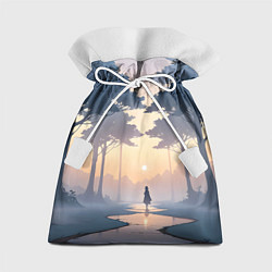 Мешок для подарков В лесу на закате, цвет: 3D-принт