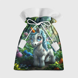 Мешок для подарков Единорожка в зеленом лесу, цвет: 3D-принт