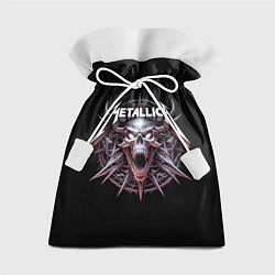Мешок для подарков Metallica - cool skull with horns, цвет: 3D-принт