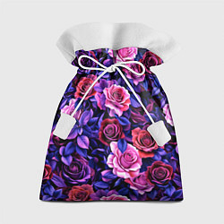 Мешок для подарков Разноцветные цветы - синие розы паттерн, цвет: 3D-принт
