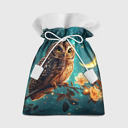 Мешок для подарков Сова на фоне ночного неба, цвет: 3D-принт