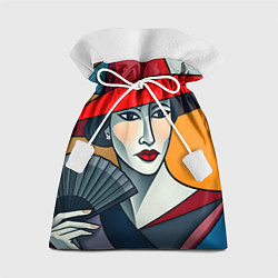 Мешок для подарков Дама с веером, цвет: 3D-принт