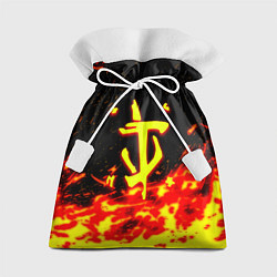 Мешок для подарков Doom огненное лого, цвет: 3D-принт