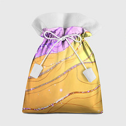 Мешок для подарков Фиолетово-золотая текстура с блестяшками, цвет: 3D-принт