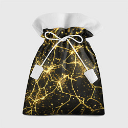 Подарочный мешок Золотистые пути на черном