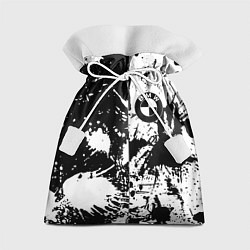 Мешок для подарков BMW черно белые краски, цвет: 3D-принт