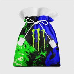 Мешок для подарков Monster energy кислотный огонь, цвет: 3D-принт
