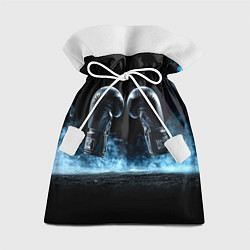 Мешок для подарков Черные бойцовские перчатки в дыму, цвет: 3D-принт