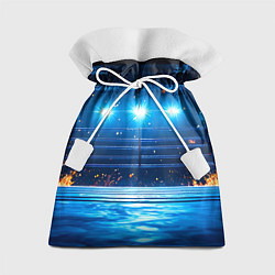 Мешок для подарков Синий ринг в огне, цвет: 3D-принт