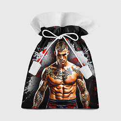 Мешок для подарков Дастин Порье на черном, цвет: 3D-принт