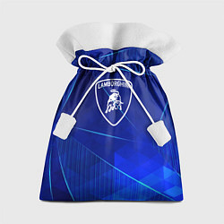 Мешок для подарков Lamborghini blue poly, цвет: 3D-принт