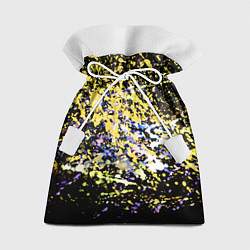 Мешок для подарков Желто синяя краска на черном, цвет: 3D-принт
